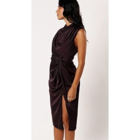 Petal & Pup Women's Dina Midi Dress Black Coffee Size Small NWOT - Picture 9 of 9